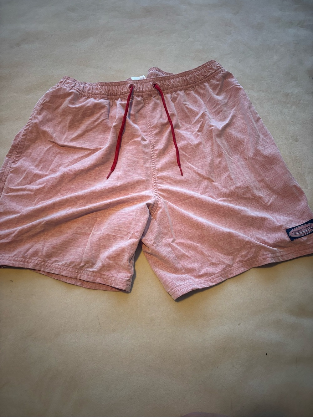 Vineyard Vines Pink Swim Trunks with Red Drawstring